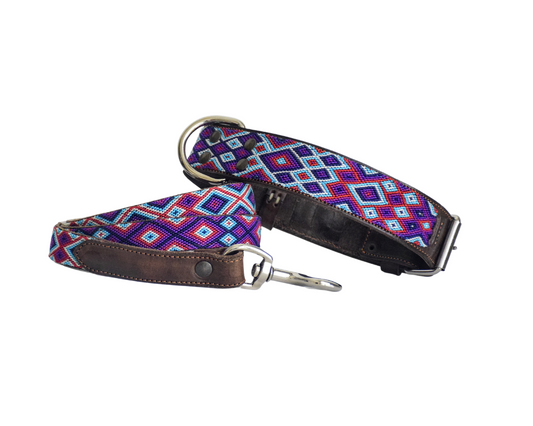 Leather Dog Collar I Mexican Everyday Pet Collar I Bugambilia Collection