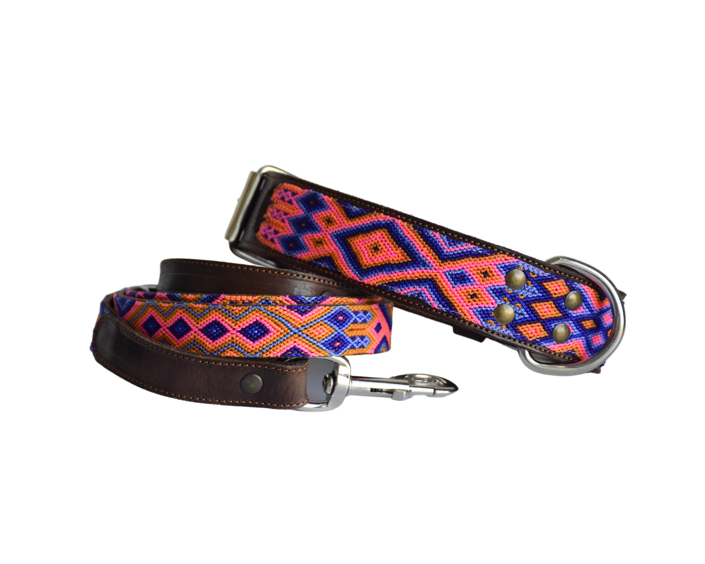 Leather Dog Collar I Mexican Everyday Pet Collar I Cempasuchil Collection
