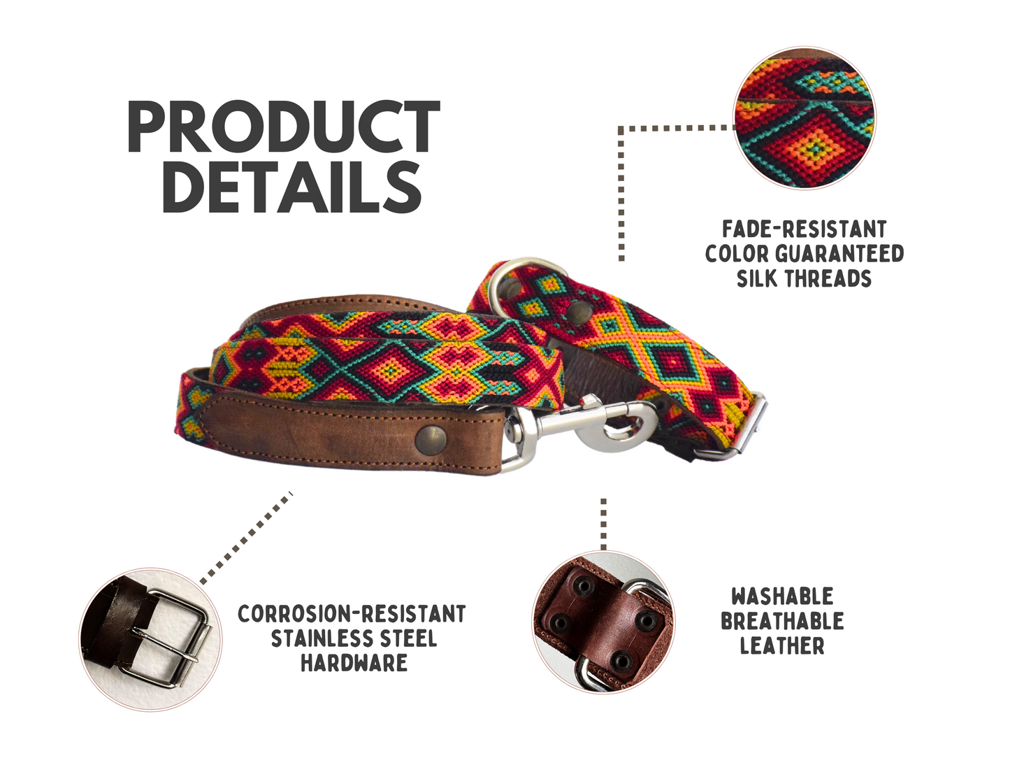 Leather Dog Collar I Mexican Everyday Pet Collar I Fuego Collection