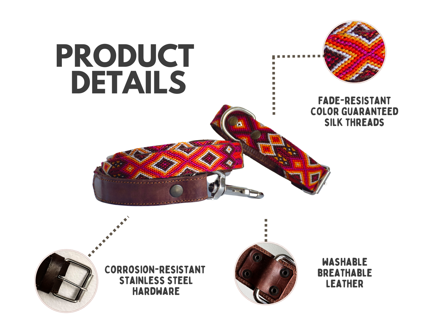 Leather Dog Collar I Mexican Everyday Pet Collar I Hojas de Otoño Collection