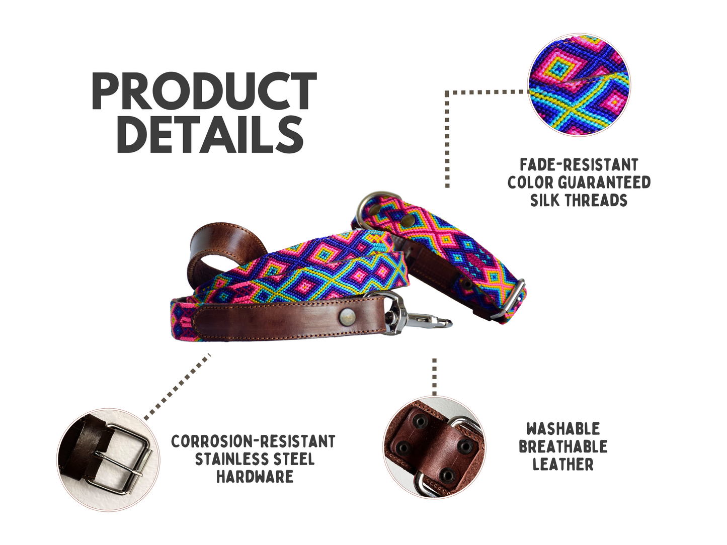 Leather Dog Collar I Mexican Everyday Pet Collar I Magia Collection