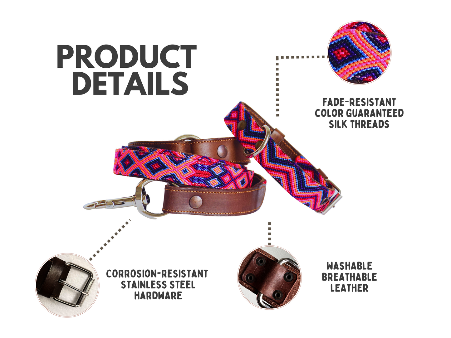 Leather Dog Collar I Mexican Everyday Pet Collar I Bonita Collection