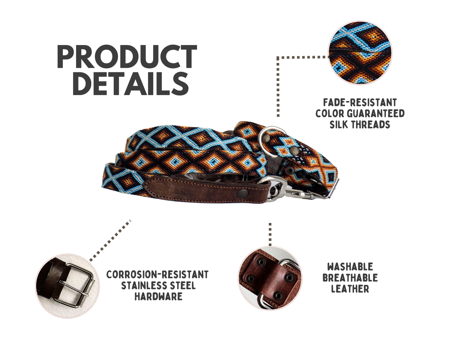 Leather Dog Collar I Mexican Everyday Pet Collar I Cielito Lindo Collection